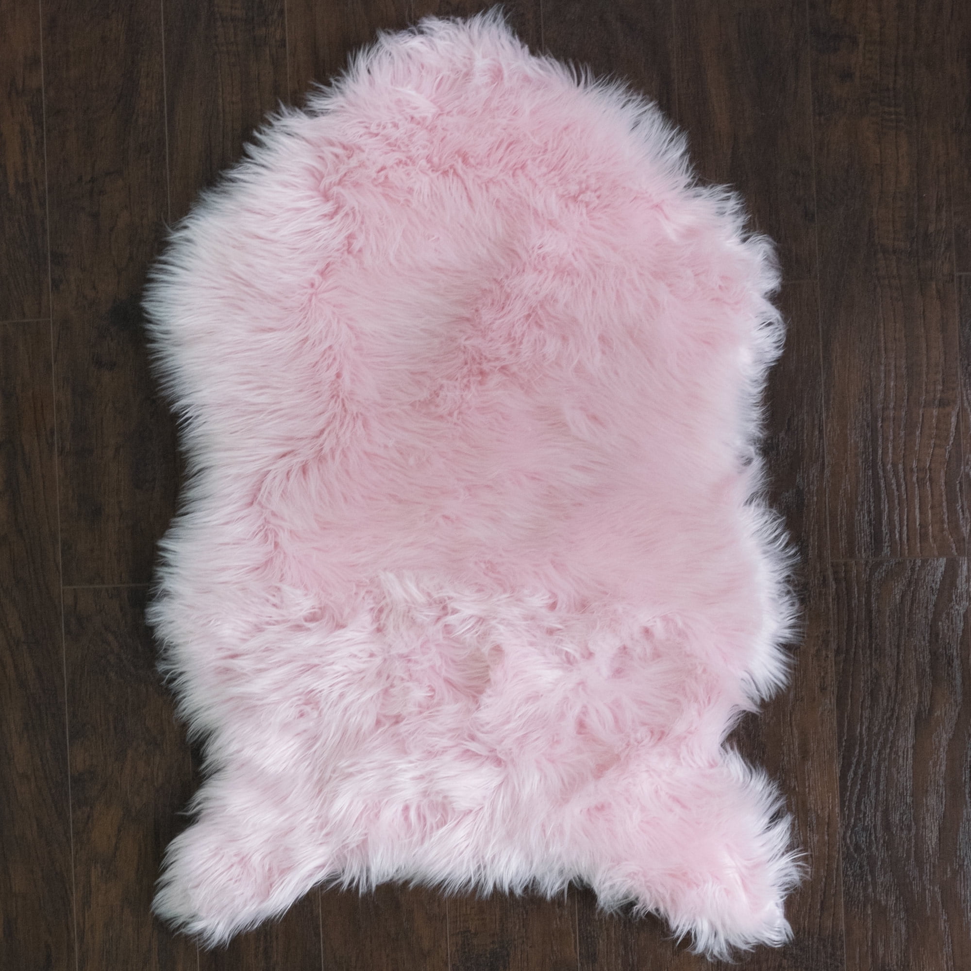 Fluffy Faux Sheepskin Fur Rug, Chair Throw 3' x 2' Sweet Home