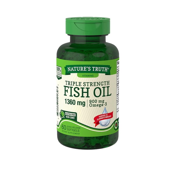 Nature's Truth Fish Oil 1360 mg Dietary Supplement - 60 Softgels, Pack of 4