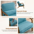 thumbnail image 4 of Accent Chairs, Single Linen Lounge Reading Armchair with Solid Wood Frame, Mid Century Modern Easy Assembly Arm Chairs for Living Room-Teal, 4 of 8