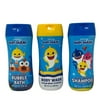 3 Items Baby Shark 8oz Body Wash ,Shampoo & Bubble Bath in a Bottle Sulfates, Parabens & BPA Free