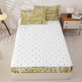 thumbnail image 4 of Erosebridal Retro Tribal Pattern Zipper Full Size Comforter Sets with Fitted Sheet and 2 Pillowcases,Abstract Mark Print Zipper Bedding Set,Green Yellow,Reversible, 4 of 6