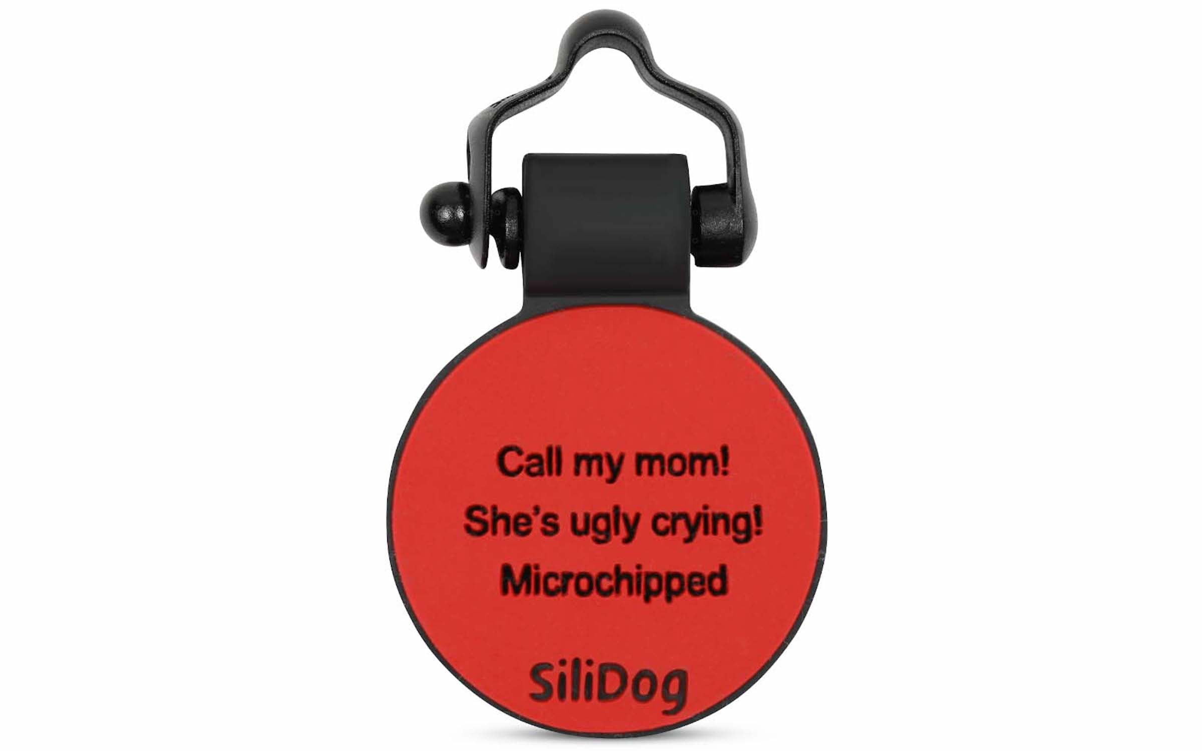 SiliDog 100% Silicone Pet Tags Red Circle
