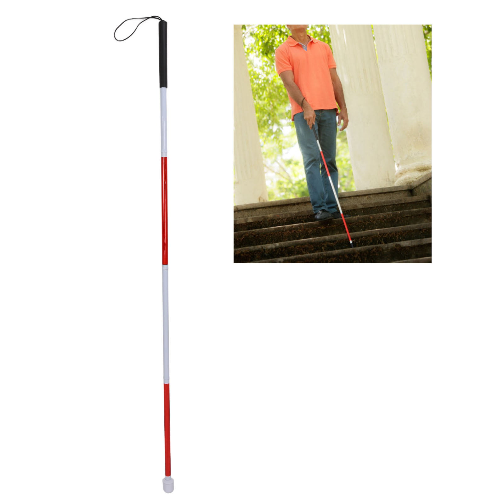 Ecoyyzn Blind Guide Cane Aluminum Alloy Portable Folding Walking Stick for  Vision Impaired and Blind People,Folding Walking Stick 
