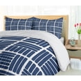 thumbnail image 5 of Ambesonne Navy Blue Duvet Cover Set, Stripes in Squares, 2-Calking, Night Blue and White, 5 of 7