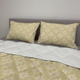thumbnail image 2 of Damask Comforter & Sham Bedding Set, Victorian Rococo Swirly Royal Pattern Classic Oriental Effects Pattern, 3 pcs Duvet Set Microfiber Filling Quilt, 5 Sizes, Khaki and White, by Ambesonne, 2 of 4