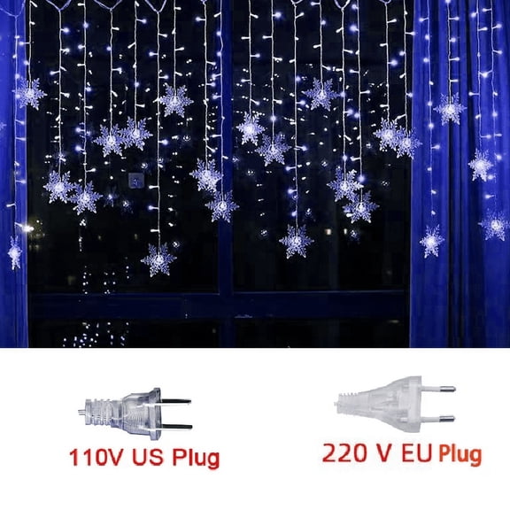 3.5M Christmas Lights Snowflake LED Fairy String Lights Curtain Garland Waterproof For Holiday Party Xmas Decoration 2025