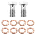 thumbnail image 1 of Unique Bargains 2pcs M10x1.25 Thread Turbo Brake Line Banjo Bolt with Copper Washers Single Banjo Bolt 20mm Length, 1 of 6