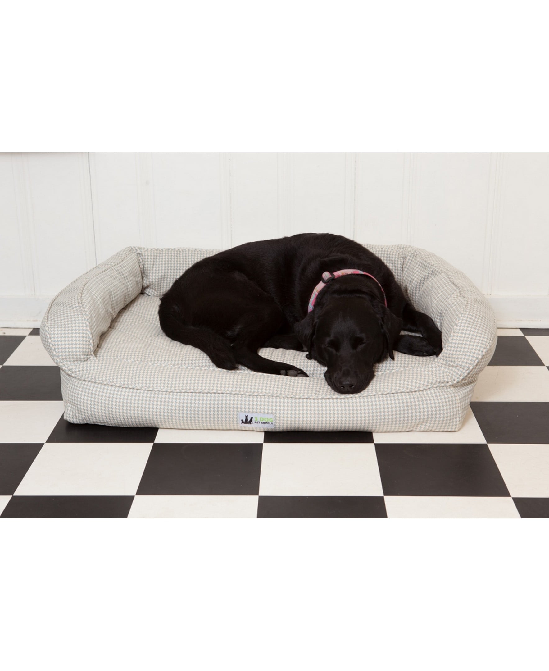 3 Dog Pet Supply EZ Wash Headrest Memory Foam Dog Bed, Sky Blue, 48L x