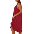 thumbnail image 6 of Pounoo Sleep Dresses for Women Square Neck Sleeveless Ruffled Trim Loose Fit Nightgowns Comfortable Flowy Maxi Nightwear Gift, 6 of 9