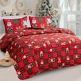 Jessy Home Elk Twin Size Red Quilt Snowflake Christmas Holiday