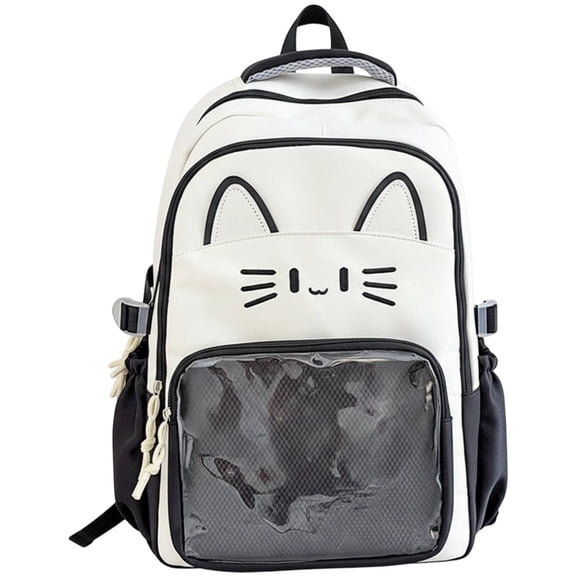 Cute Cat Backpacks Transparent Ita Bag Large Capacity Knapsack Bag Trendy Rucksack Daypack Travel Bag for Woman