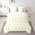 thumbnail image 2 of Manfei Cute Heart Print 7-Piece Bedding Comforter Set,Cartoon Loves Pattern King Bedding Sets,Yellow Green Bed Sheets For Girls,Microfiber Bedroom Decor Reversible, 2 of 8