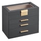 thumbnail image 1 of Joyero SONGMICS Organizador de 4 capas con tapa de cristal gris/dorado, 1 of 8