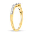 thumbnail image 3 of Solid 14K Yellow Gold Real Natural Diamond Curved Wedding Enhancer Band Ring for Women 1/4 Carat - Size - 9 ( .28 Cttw ), 3 of 5