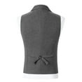 thumbnail image 3 of Men'S Tweed Suit Vest Vintage Herringbone Button Down Blazer Dressy Casual Wool Blend V Neck Waistcoat For Groomsman, 3 of 5