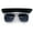 White Black - Smoke, variant on Unique Collapsible Visor Horn Rim Hipster Plastic Sunglasses White Smoke White
