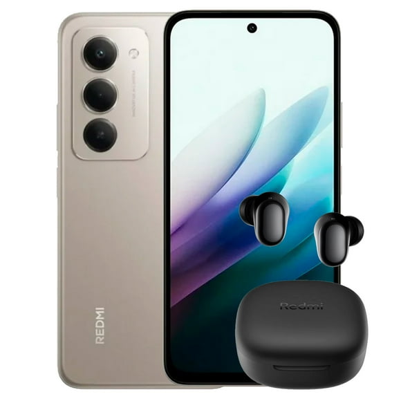 Smartphone Xiaomi Redmi 15 Dual SIM 128GB Gris 6+6GB RAM + Audífonos Redmi Buds 6 Play negro