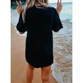 thumbnail image 2 of Oversized Beach Print T-Shirt, Casual Short Sleeve Crew Neck Top For Summer & Spring, Women's Clothing, 2 of 5