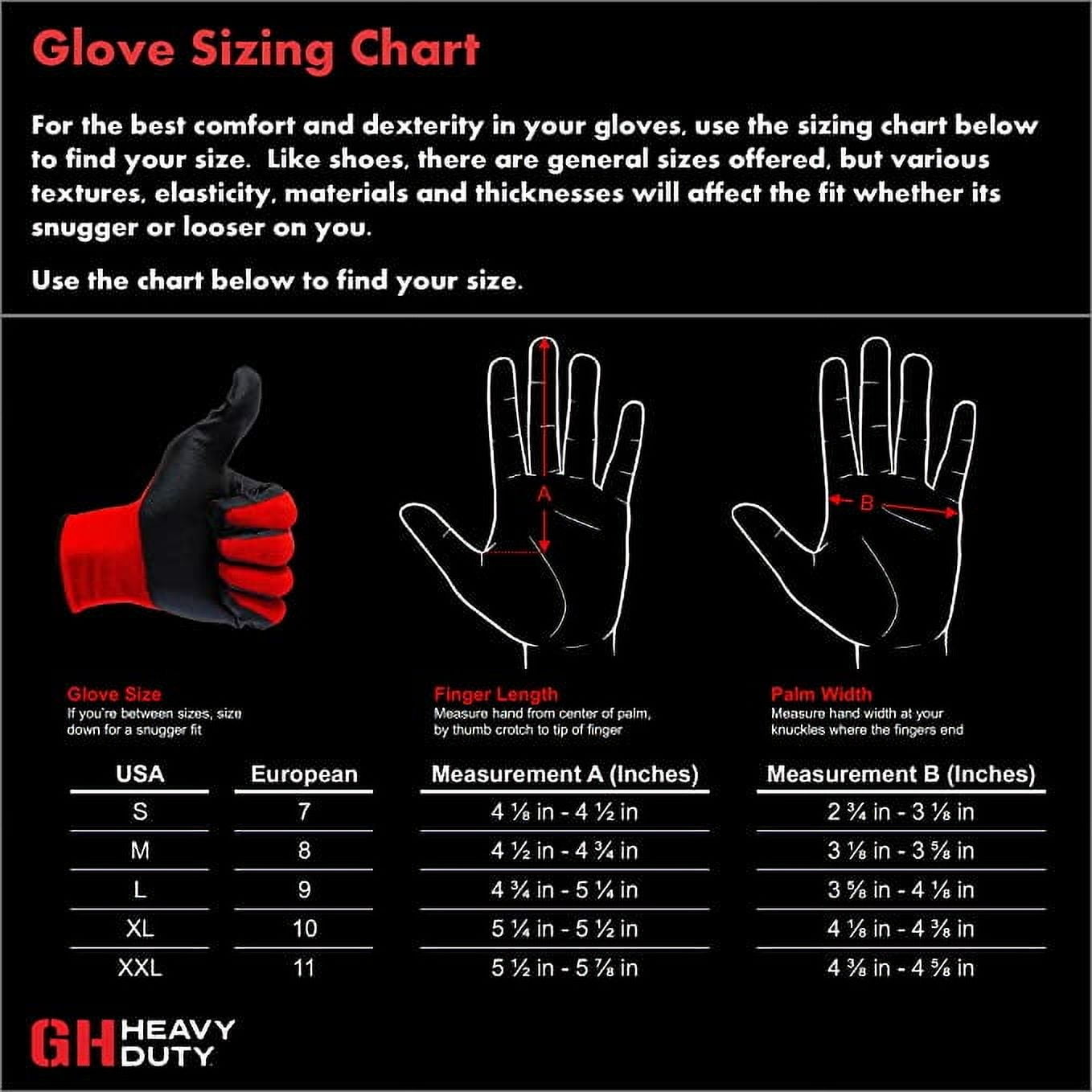 GH Heavy Duty Nitrile Reusable Work Gloves, All Purpose Working Gloves with Cut Resistant Palm, Smooth Nitrile Dip Gloves (10-Pair) Large