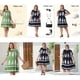 thumbnail image 4 of Vestido de verano casual midi de mujer plus size bohemio Agnes Orinda, con cuello redondo, mangas cortas, plisado y en color negro 1X, 4 of 7