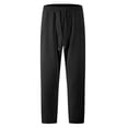 thumbnail image 4 of Guluxicc Waffle Pants for Men Elastic Waist Drawstring Solid Trousers with Pockets Classic Fit Summer Casual Pants, 4 of 9