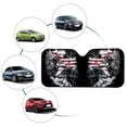 thumbnail image 6 of FORUDESIGNS Wolf American Flag Pattern Car Windshield Sun Shade Waterproof Auto Window Sun Shade Visor Block UV Rays Reflective Sunshade for Protection 57.1 x 27.4 inches, 6 of 7