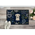 thumbnail image 2 of Carolines Treasures BB5073JMAT 24 x 36 in. Blue Flowers Yellow Labrador Indoor or Outdoor Mat, 2 of 4