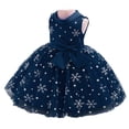 thumbnail image 1 of toraway Robes pour Enfants 9-10 Mignonnes Bébés Filles Robes Flocon de Neige Nœud Papillon Robe de Fête Formelle de Noël 1-2 Ans, 1 of 4