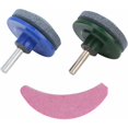 thumbnail image 1 of Afilador de cuchillas de 3 piezas, herramienta de pulido para cortacésped, afilador de cuchillas con material de esmeril para cortacéspedes, taladros, cortacéspedes, hoces, uso, 1 of 5