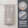 thumbnail image 3 of REGALWOVEN 13 x 29 Inch Cotton Floral Jacquard Hand Towel, Soft Absorbent Decorative Towel for Bathroom, Kitchen Grey 1pk, 3 of 7