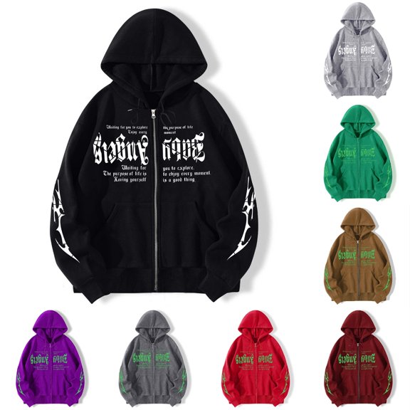 Miaoju Women Zipper Hoodie Running Sports Shirt Classic Casual Jacket Y2k Hop Street Wear