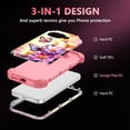 thumbnail image 4 of JZWAL-for Google Pixel 9a Case,Glow in The Dark Three Layer Heavy Duty Sturdy Shockproof Full Protection Rugged Hard PC+Soft TPU Bumper Case for Google Pixel 9a,Pink, 4 of 4