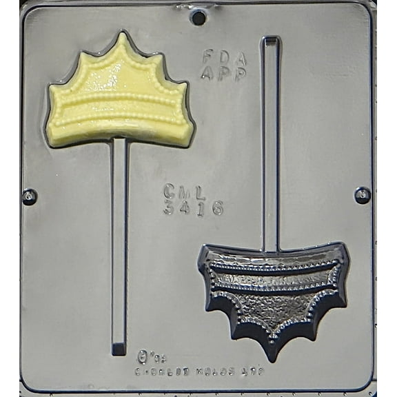 3416 Crown Plain Lollipop Chocolate Candy Mold
