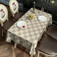 thumbnail image 2 of Beige Gray Checkerboard Checkered Pattern Rectangle Tablecloth 60"x102",Waterproof Polyester Rectangle Table Cloth, Wipeable Spillproof Polyester Tablecloth for Dining, Camping, Indoor and Outdoor, 2 of 4