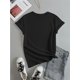 thumbnail image 3 of Women'S Casual Round Neck T-Shirt with Anime Print And Applique Details for Summer, 3 of 5
