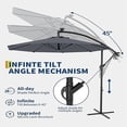 thumbnail image 3 of Bingirl 10FT Offset Umbrella with Cross Base with 360-degree and Rotation Infinite Tilt for Deck Pool Garden BackyardGrey, 3 of 7