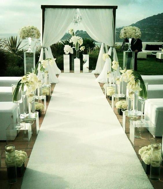 100 ft Bridal Satin Aisle Runner 22 Colors Wedding 100% Fine Satin Fabric Plain 