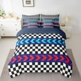 thumbnail image 2 of Homewish Boys Girls Geometric Plaid Bedding Comforter Set 7-Piece,Racing Car Theme King Bedding Sets,Extreme Sport Ultra Soft Bed Sheets,Lightweight Room Decor,Reversible, 2 of 8