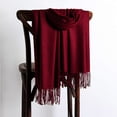 thumbnail image 1 of Écharpe Femme Hiver Chaud Foulard Col avec Franges Confortable Solide Tout-Match Femmes Écharpe Légère, 1 of 4