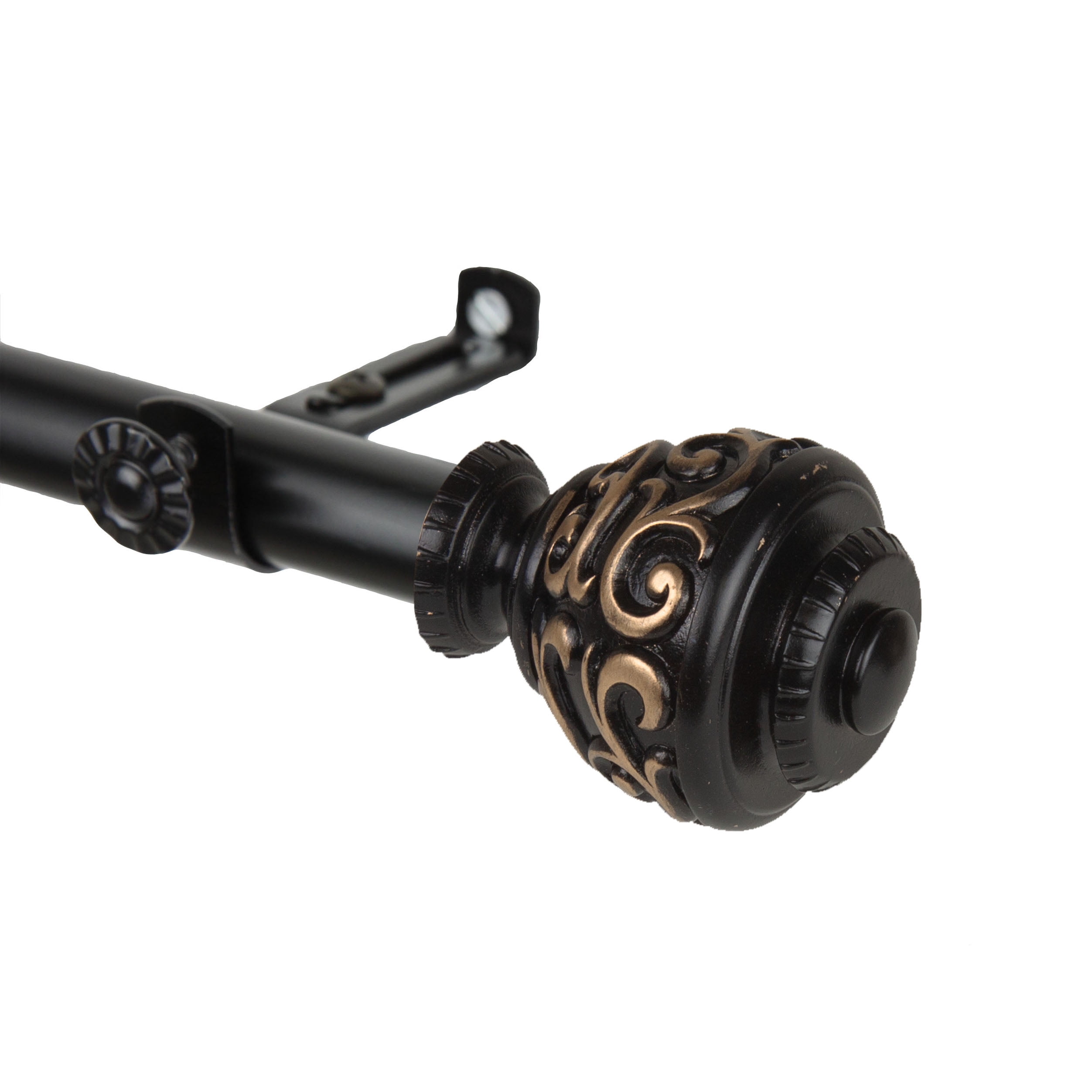 Central Design 4889-282 0.8125 in. Harmony Curtain Rod with 28 to 48 in. Extension, Black