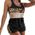 thumbnail image 1 of Qarigey Lady Chándal Kit Sin mangas Moda Sudadera Empalme diario Pantalones cortos con cordón suelto Inicio Yoga Viajes Playa conjuntos de ropa Leopardo METRO Qarigey AP011472-26, 1 of 6