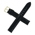 thumbnail image 3 of 16mm Black Crocodile Grain Genuine Italian Leather Men's Long Watch Strap, 3 of 4