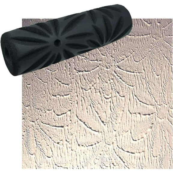 Drywall Texture Pattern Roller for Decorative Paint Texturing - Poinsettia Style