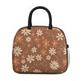thumbnail image 2 of Daisy Pioneer Flower Brown Pattern Insulated Leakproof Lunch Box for Work, Lunch Bag for Women Men, Loncheras Para Mujer for Beach Travel Picnic Camping, 2 of 5