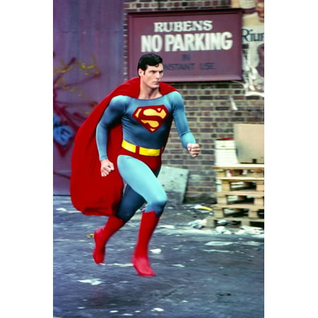 Christopher Reeve Running in Superman Costume Print Wall Art By Movie Star