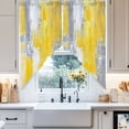 thumbnail image 4 of Gray Yellow Abstract Swag Curtain Valance for Windows, Graffiti Brush Window Treatments Short Swag Topper for Kitchen Windows Bathroom Bedroom, 36"x45", 4 of 8
