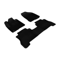 3D MAXpider Complete Set Custom Fit All-Weather Floor Mat for Select Hyundai Santa Fe Models - Kagu Rubber (Black)