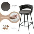 thumbnail image 6 of BFZ Bar Stools Set of 2, 26" Counter Height with Woven Back and Footrest, Black/Gray (Set of 2), 6 of 8