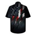 thumbnail image 4 of Aoochasliy Summer Clothes Mens Shirts Turn-down Collar Hawaiian Independence Day Printing Short Sleeve Button Tops Blouse, 4 of 4
