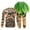 A004-Brown-Maui, variant on Jurebecia Moana 2 Movie Maui Dress Up Cosplay Cartoon Costume Role Play for Little Boys Long Sleeve Clothes with Leaf Skirts Birthday Party Outfit 120 CM 5-6 Years